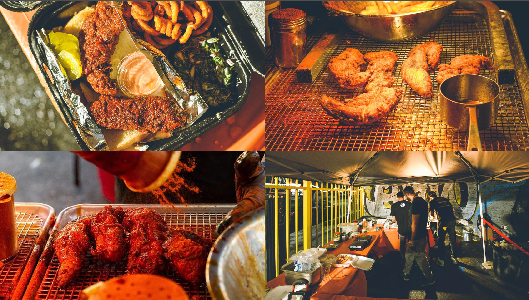 Dave's Hot Chicken meal spread